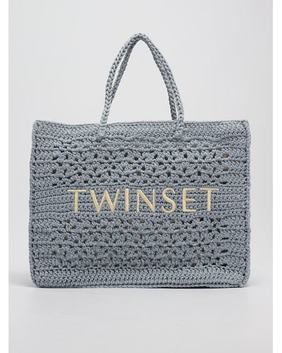 Twin Set Poliester Tote - Gray