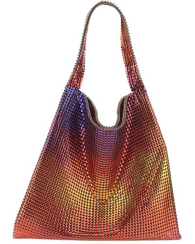 Rabanne Multicolour Pixel Tote Bag - Purple