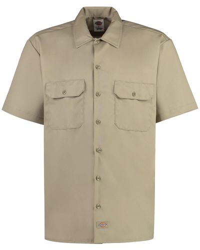 Dickies Short Sleeve Cotton Blend Shirt - Natural