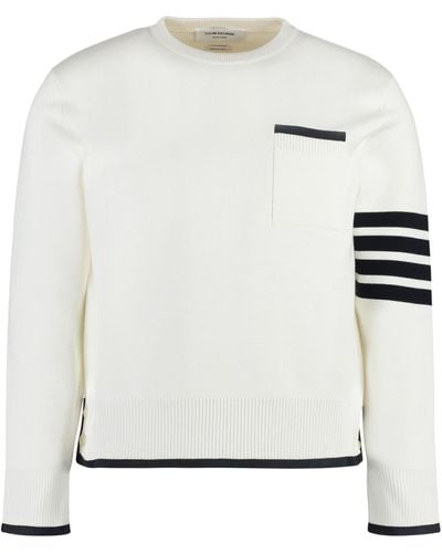 Thom Browne Cotton Crew-neck Sweater - White