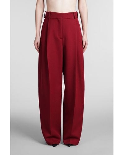 Tommy Hilfiger Trousers In Bordeaux Wool - Red