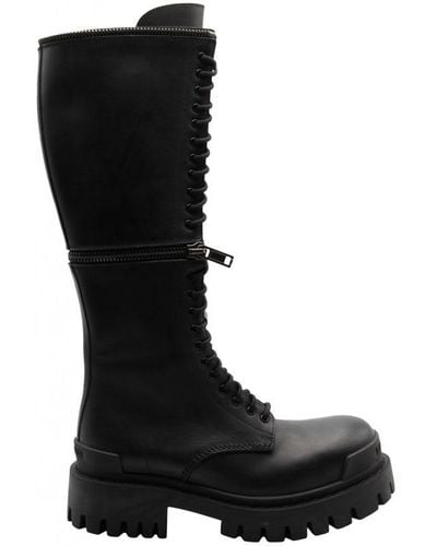 Balenciaga Master Knee-high Leather Boots - Black
