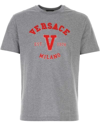 Versace T-shirt With Logo - Gray
