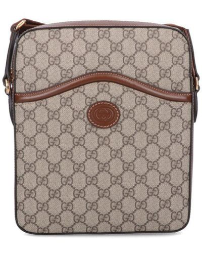Gucci Logo Shoulder Bag - Natural