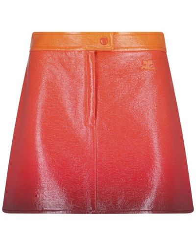 Courreges 'iconic Vinyl' Mini Skirt - Red