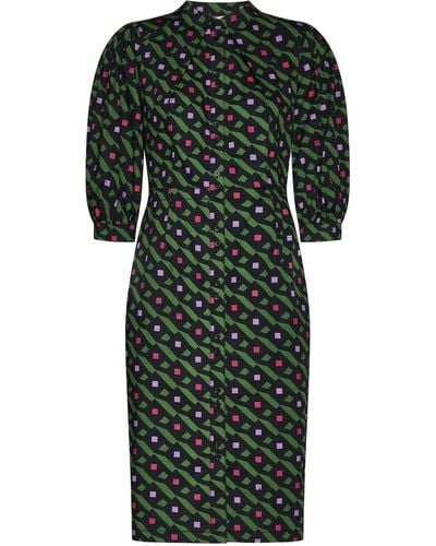 Diane von Furstenberg Perla Print Cotton Dress - Green