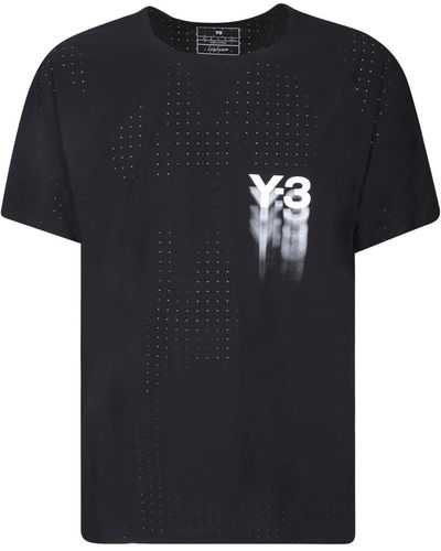 Y-3 Logo Printed Running T-Shirt - Black