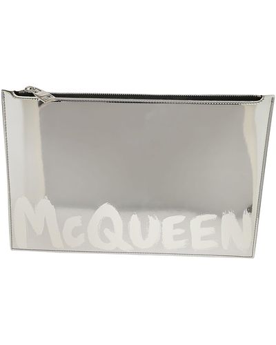 Alexander McQueen Flat Zip Pouch - Grey