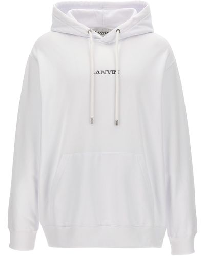 Lanvin Logo Embroidery Hoodie Sweatshirt - White