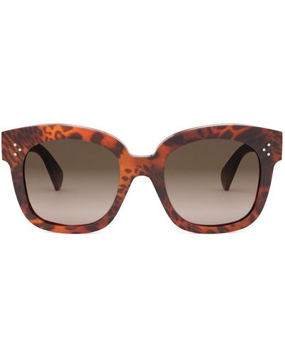Celine Cl4002Un Bold 3 Dots 99F Havana Leopardato Sunglasses - Brown