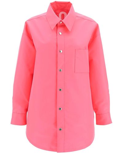 Khrisjoy Oversized Boyfriend Shirt Jacket - Pink