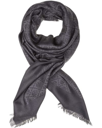 Tory Burch Soft Scarf With Fringed Edges - Gray