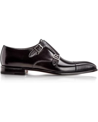 Moreschi Toronto Calfskin Monk Shoes - Black