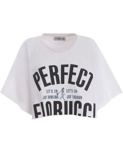 Fiorucci Crop Sweatshirt Archivio Made Of Cotton - White