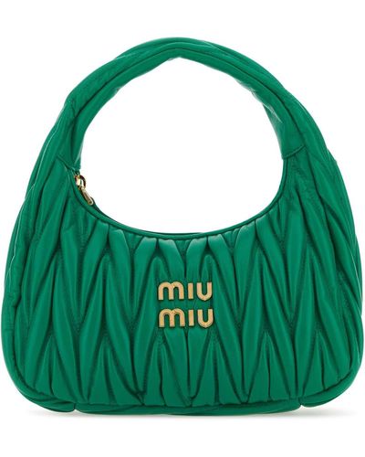 Miu Miu Grass Nappa Leather Handbag - Green