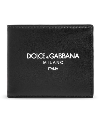 Dolce & Gabbana Leather Wallet With Logo - Black