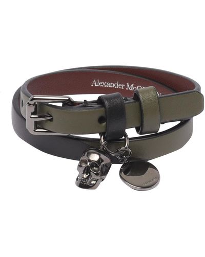 Alexander McQueen Skull Double-wrap Bracelet - Brown