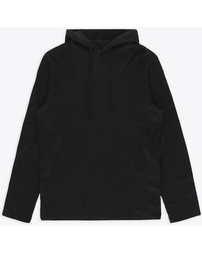 1017 ALYX 9SM Destroyed Hooded Tee Destroyed Jersey Hooded Tee - Black