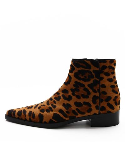 Dolce & Gabbana Animal Print Ankle Boots - Brown