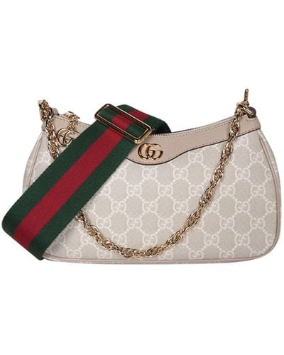 Gucci Ophidia S Monogram Handle Bag - White