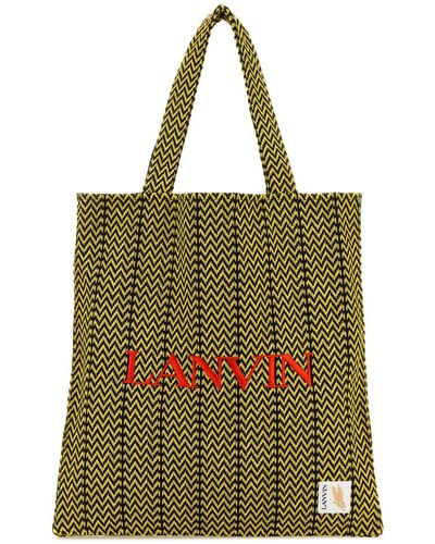 Lanvin Embroidered Canvas X Future Curb Shopping Bag - Green