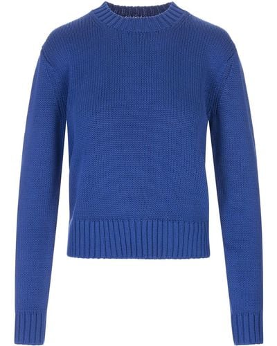 Ralph Lauren Blue Cotton Crew Neck Sweater