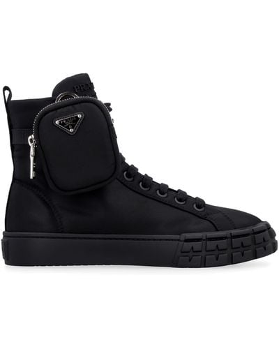 Prada Whell Re-nylon High-top Sneakers - Black