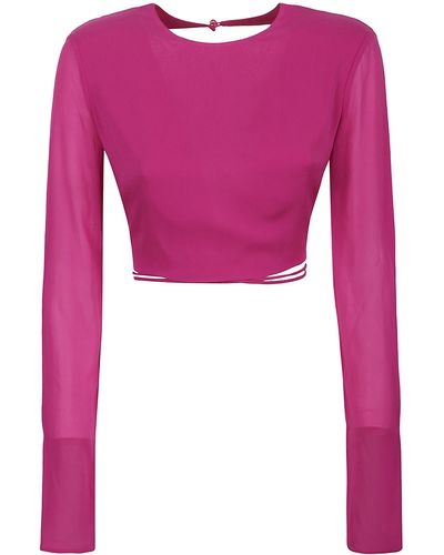 ANDAMANE Lea Open Back Cropped Top - Pink
