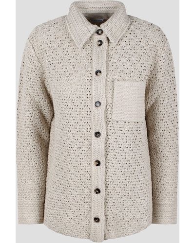 Bottega Veneta Cotton Crochet Shirt - Natural