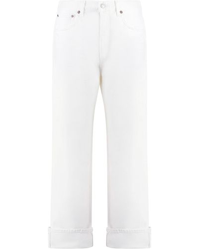 Agolde Fran Straight Leg Jeans - White