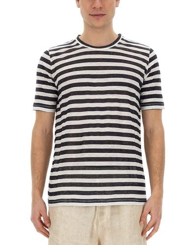 120% Lino Striped T-Shirt - Multicolor