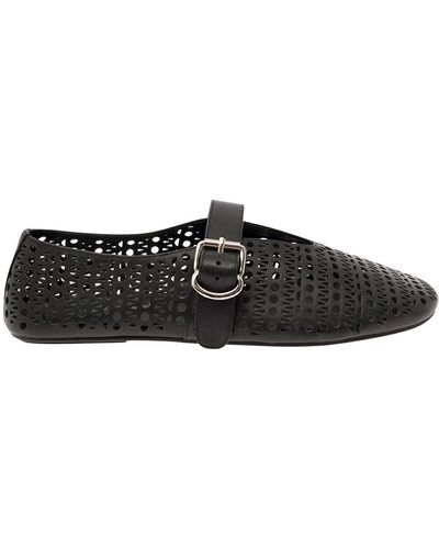 Jeffrey Campbell 'Shelly' Ballet Flats With Maxi Buckle - Black