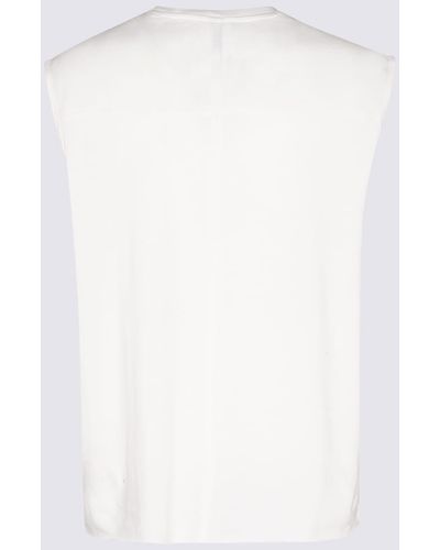 Thom Krom Off- Cotton Blend Stretch Top - White