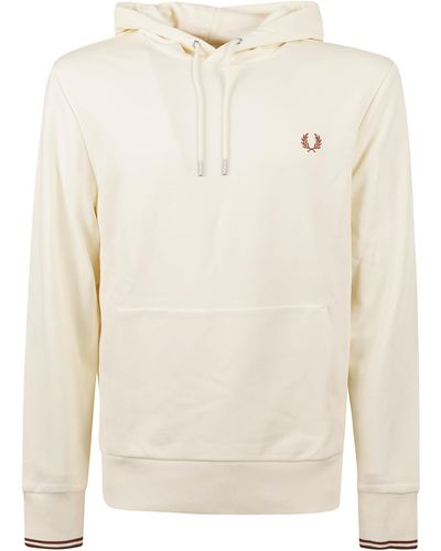 Fred Perry Tipped Hooded Sweatshirt - White