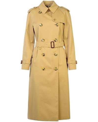 Burberry Waterloo Cotton Blend Trench Coat - Natural