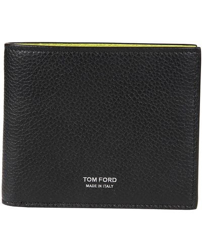 Tom Ford Logo Printed Bi-fold Wallet - Black