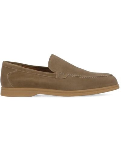 Doucal's Suede Leather Loafers - Natural