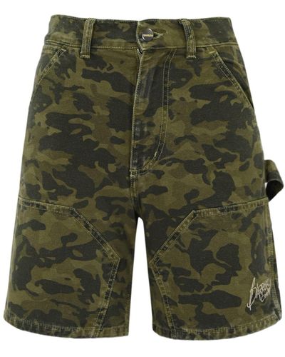 Barrow Camouflage Canvas Bermuda Shorts - Green
