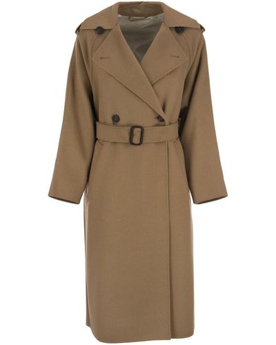 Weekend by Maxmara Double Breasted Belted Coat - Natural