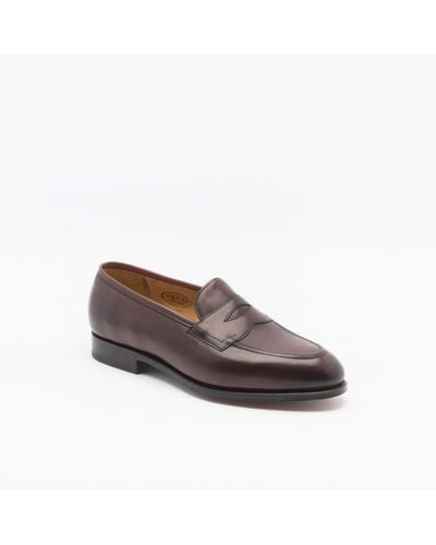 Edward Green Piccadilly Burgundy Antique Calf Penny Loafer - Brown