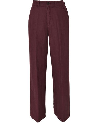 Massimo Alba Button Straight Trousers - Purple