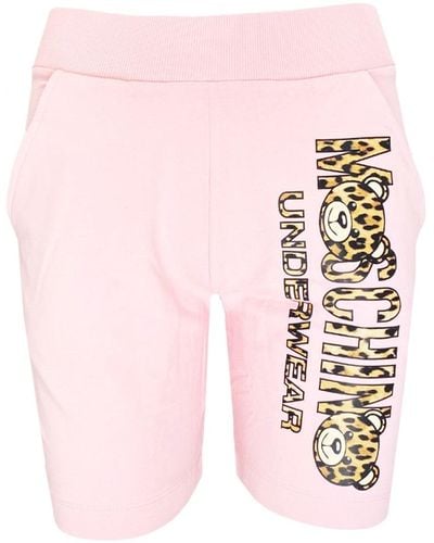 Moschino Cotton Logo Shorts - Pink