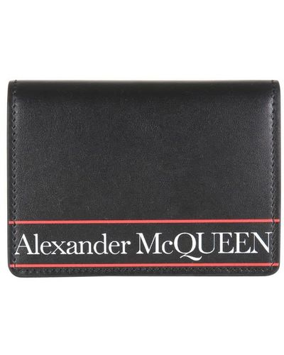 Alexander McQueen Card Holder With Logo - Gray