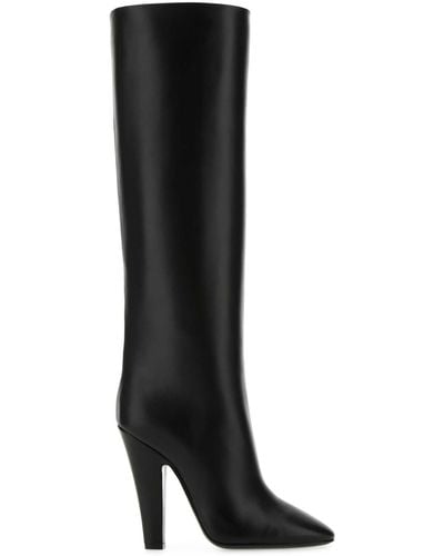 Saint Laurent Nappa Leather 68 Tube Boots - Black