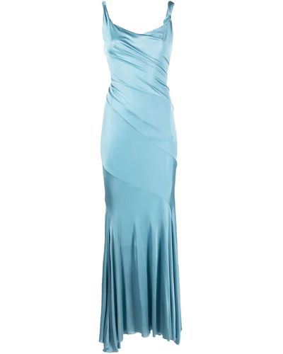Blumarine 4a008a Long Dress Jer. S/m - Blue