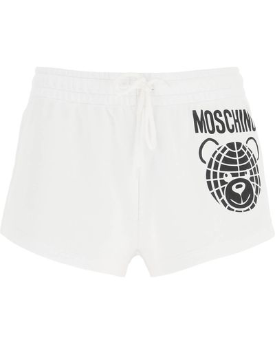 Moschino Sporty Shorts With Teddy Print - White