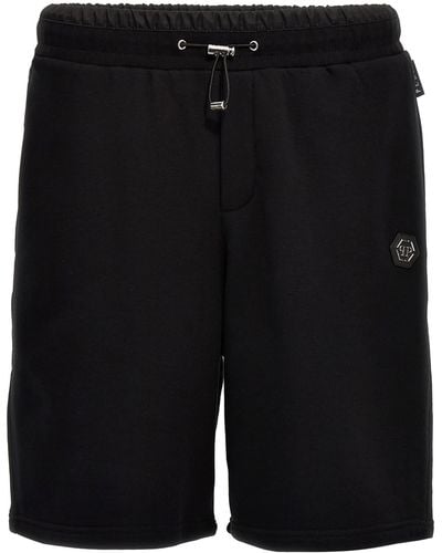 Philipp Plein Logo Plaque Bermuda Shorts Trousers - Black