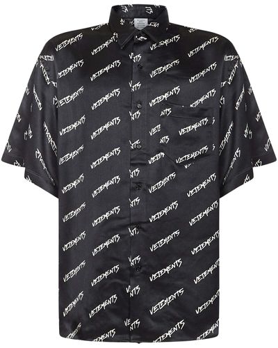 Vetements Monogram Fluid Shirt - Black