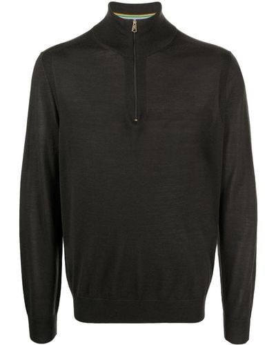 Paul Smith Sweater Zip Neck - Black