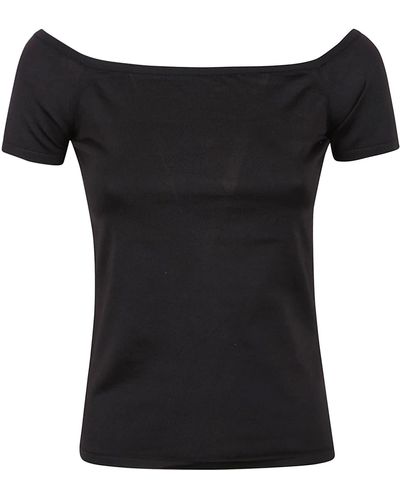 Ralph Lauren Off Shdr Top-Short Sleeve-Pullover - Black